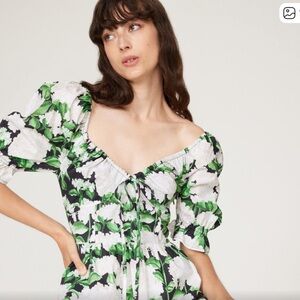 Hill House Green and White Floral Dress